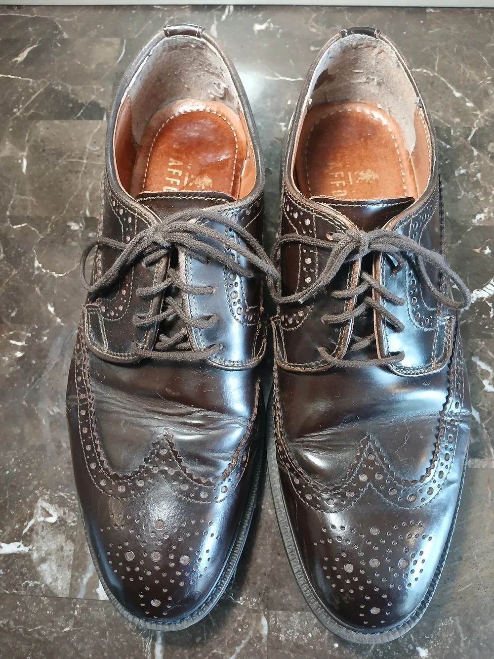 Stafford Brown Leather Wingtip Oxfords